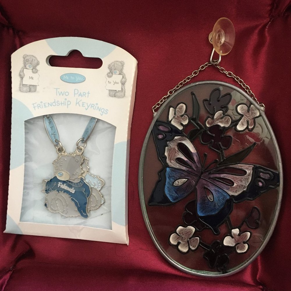 Beautiful Window Art & a pair Friendship Keychains